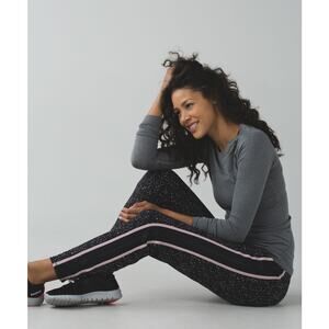 Lululemon Keep On Track Pant Butterfly Texture Mesh Stripe Mink Berry Size 8